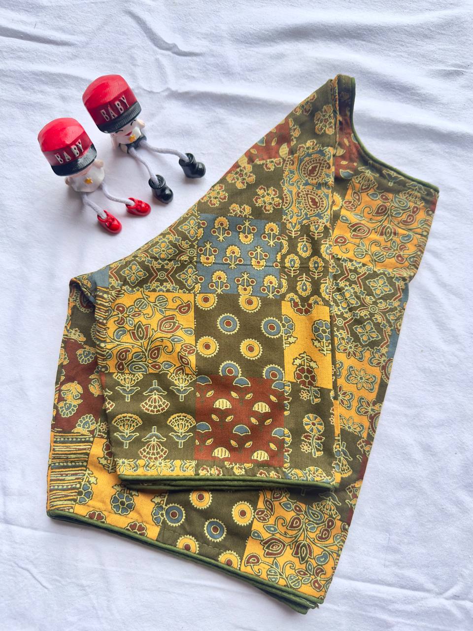Pure Ajrakh HandBlock Cotton - Premium Readymade Blouse