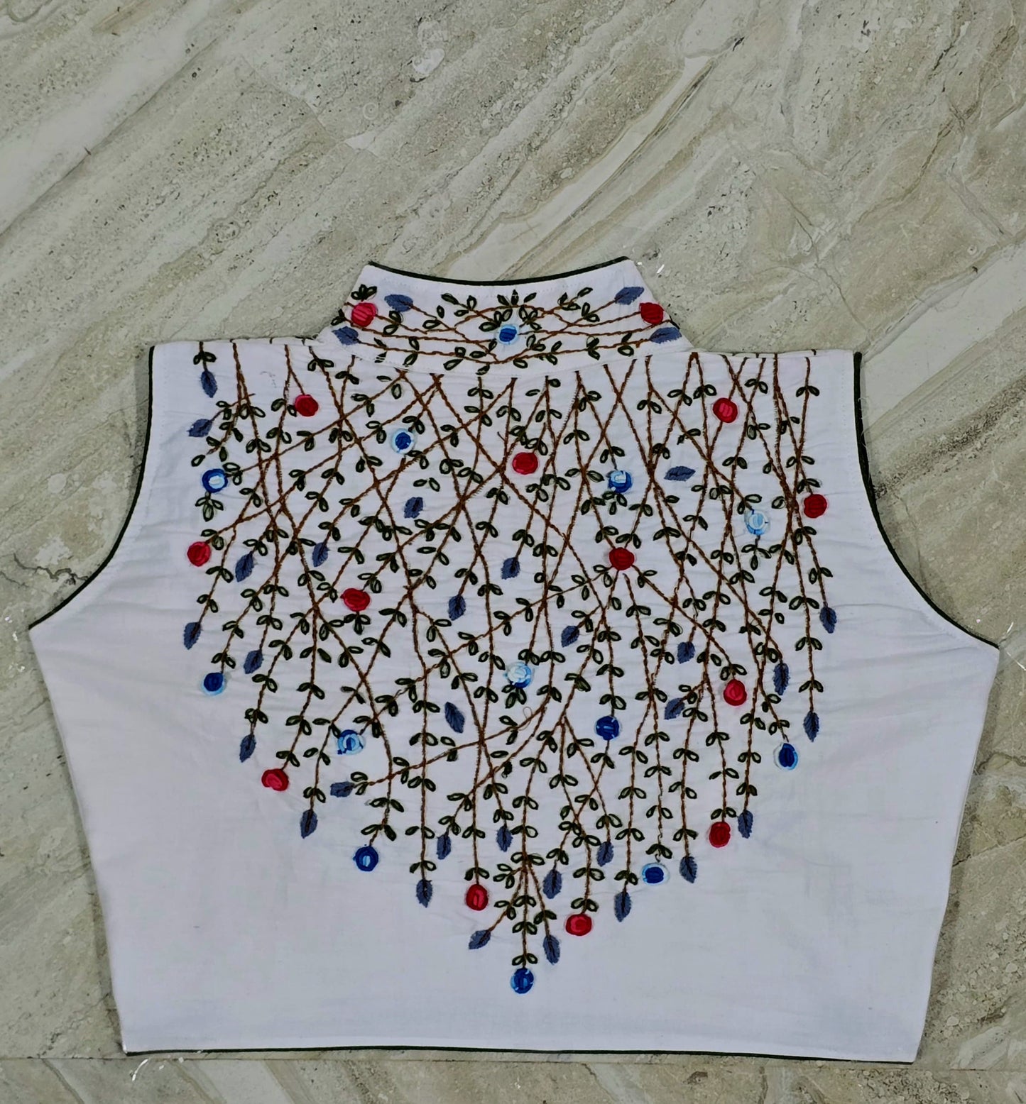 Kantha 3d work ready made blouse