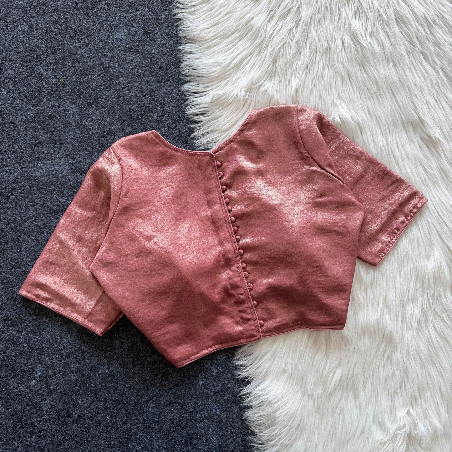A beautiful coated of velvet fabric with silk ready made blouse