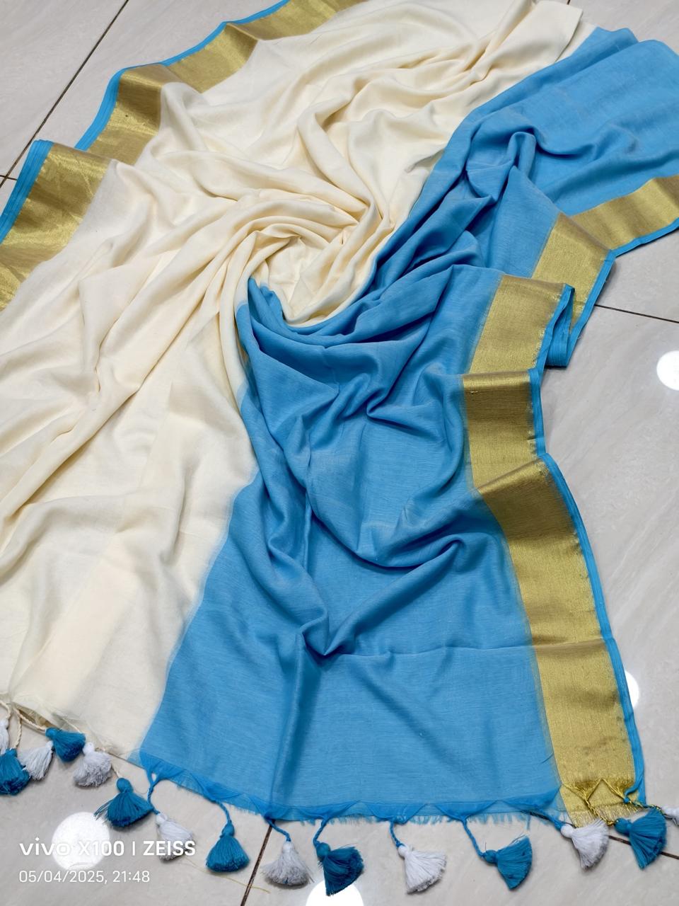 Pure Mul Mul cotton by catton saree