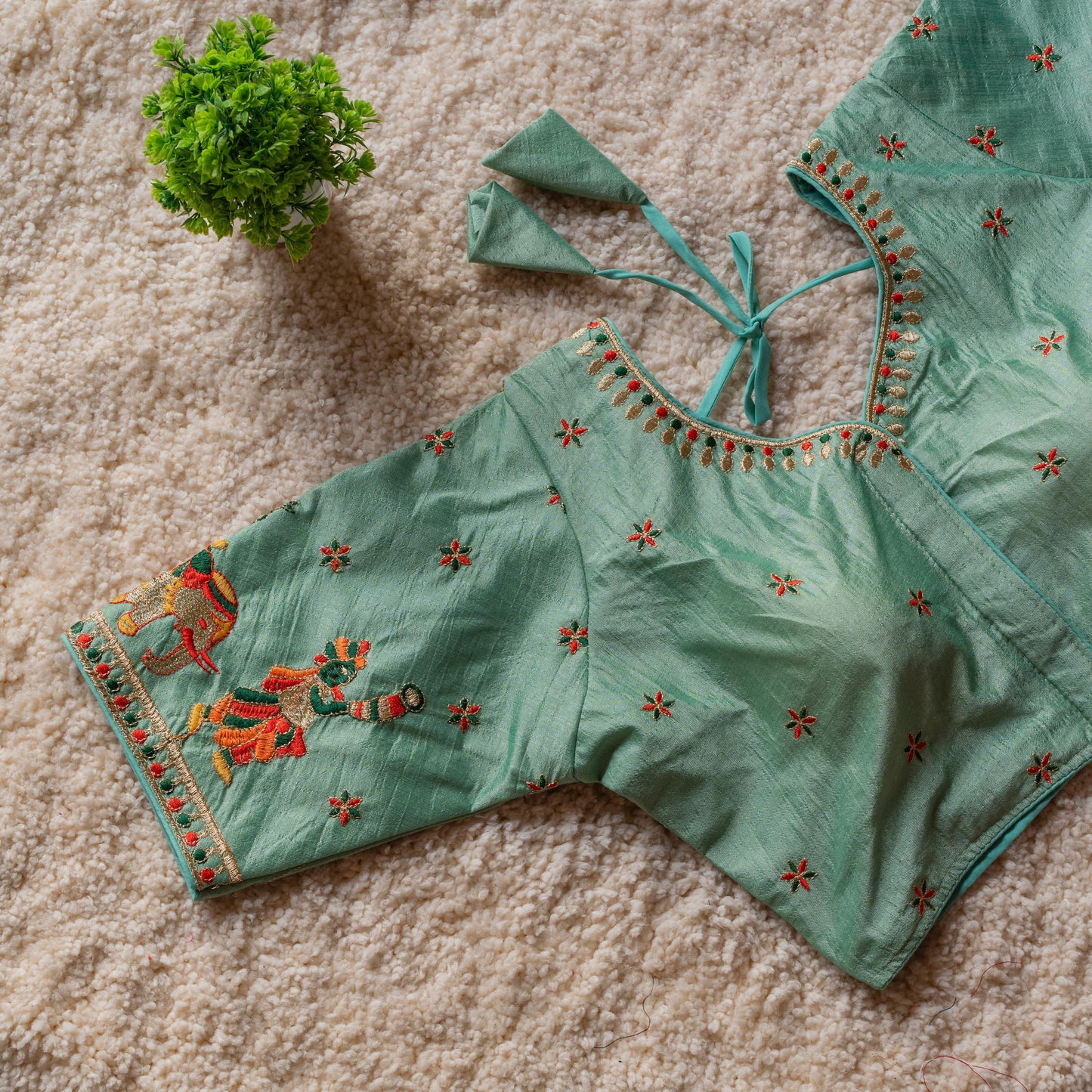 Beautiful embroidery work touch up with sequins all over ready made blouses