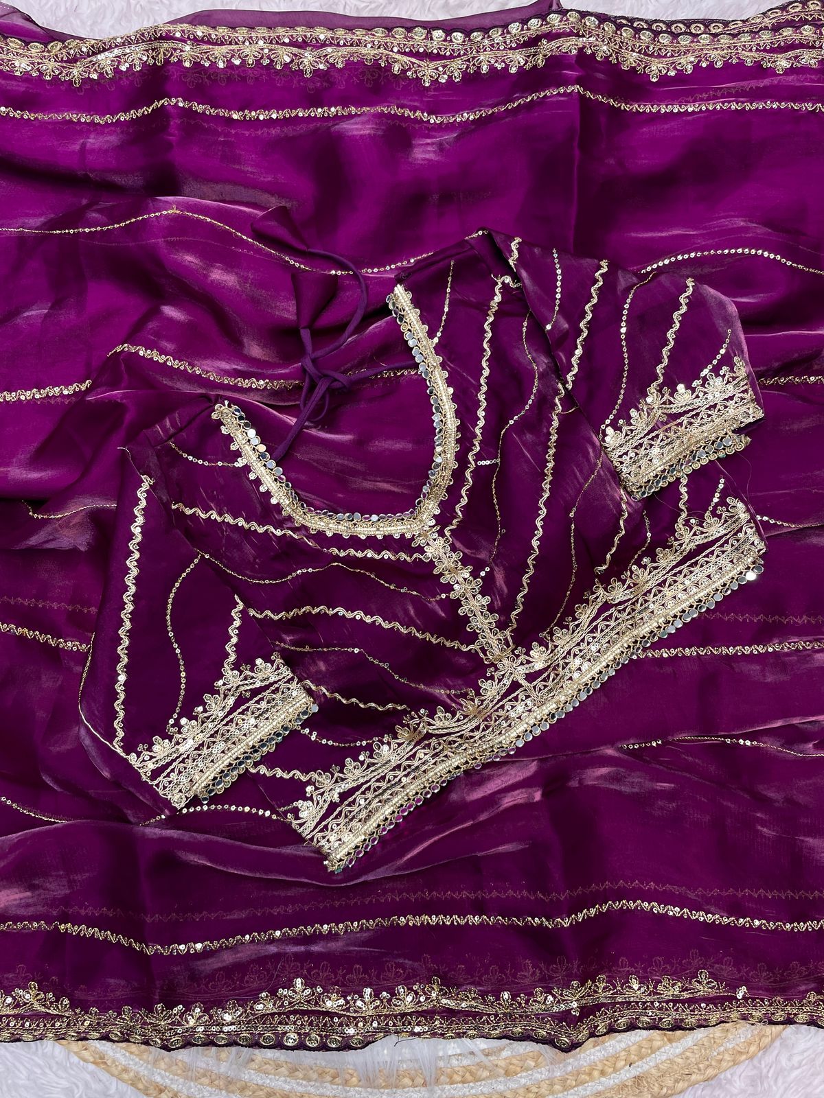 Pure Zimmy Choo Satin Saree