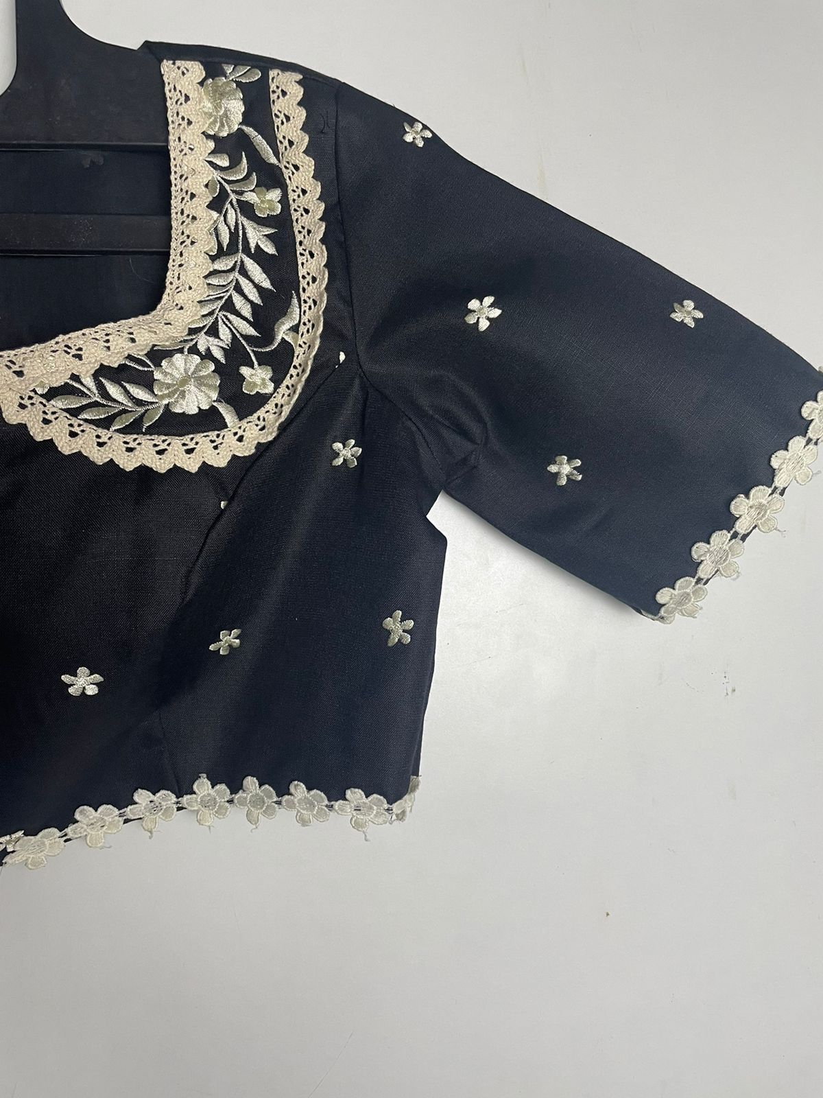 Cotton Embroidery Collar Neck - Premium Designer Blouse