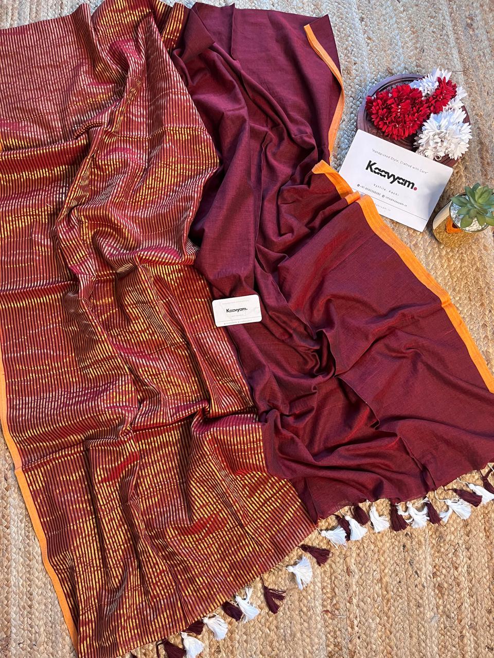 Pure Mul Mul cotton by cotton saree
