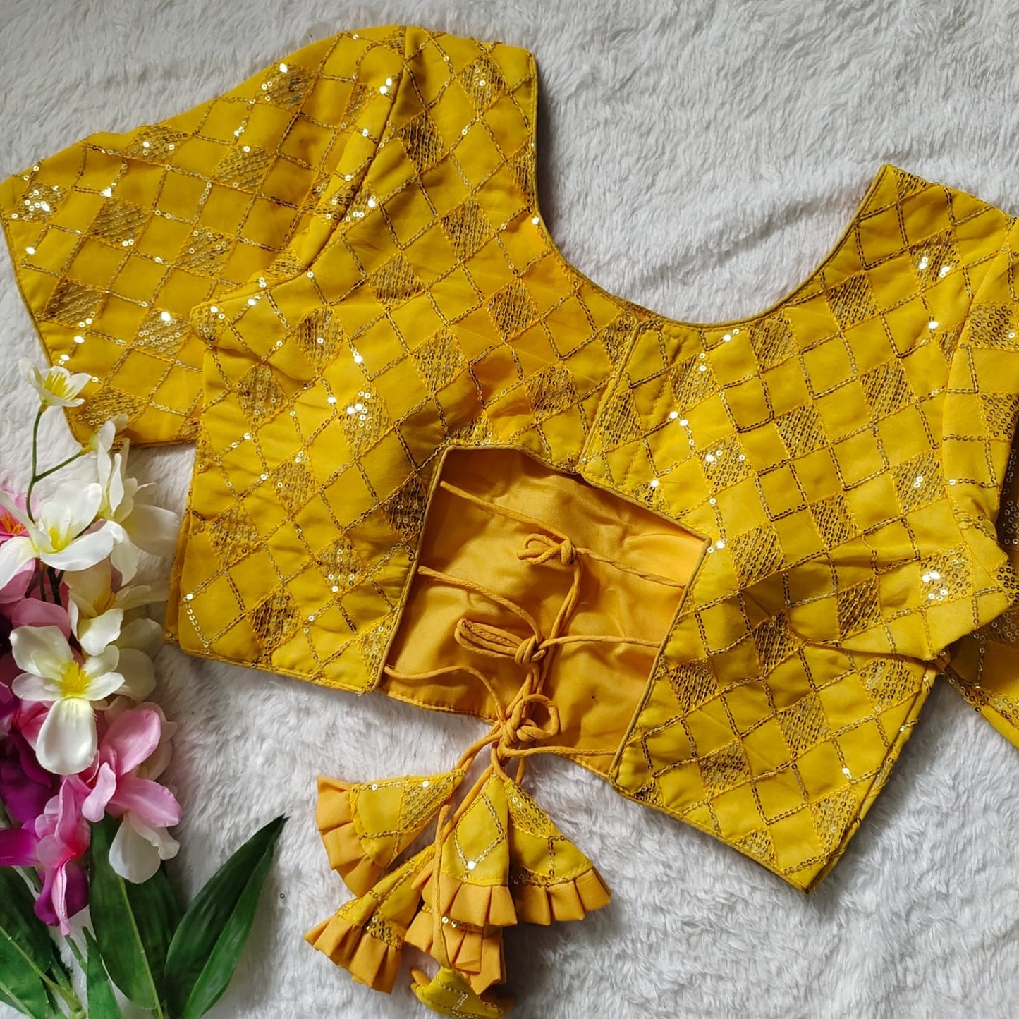 Launching new designer Heavy Georgette with  sequins work - Premium Readymade Blouse