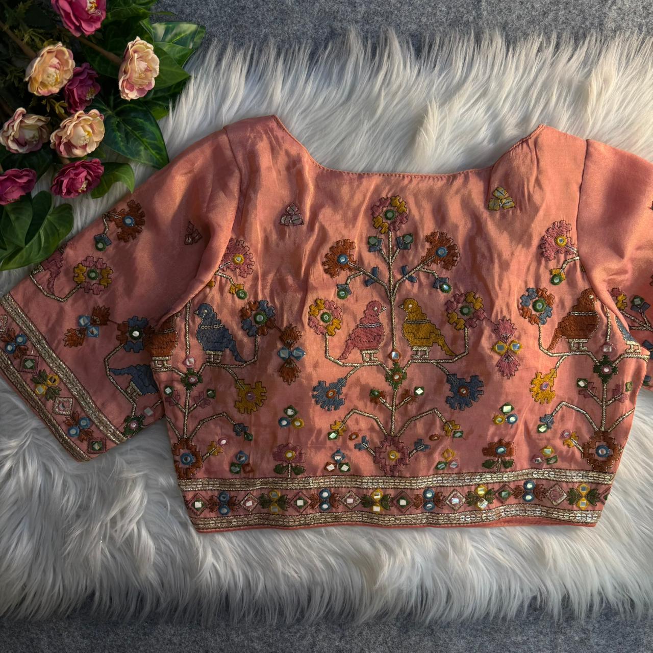 Heavy pure soft viscous cosmos silk ready made blouse
