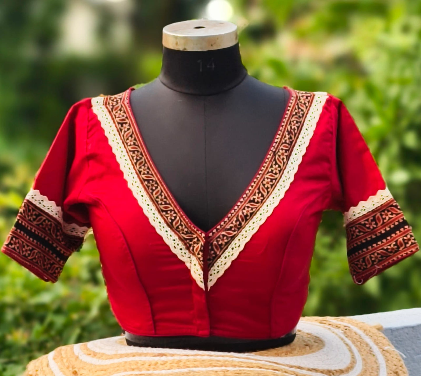 Cotton Silk V Neck - ready made blouse