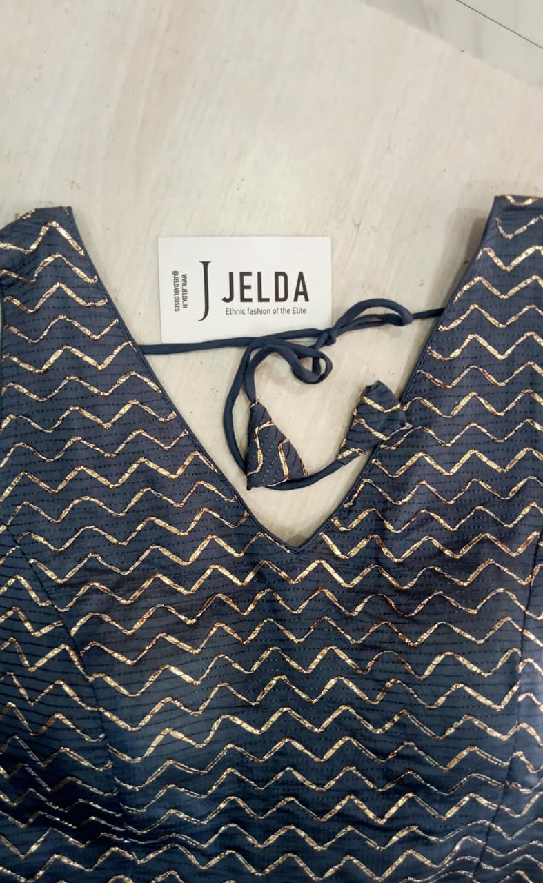 Zari work v neck ready made blouse