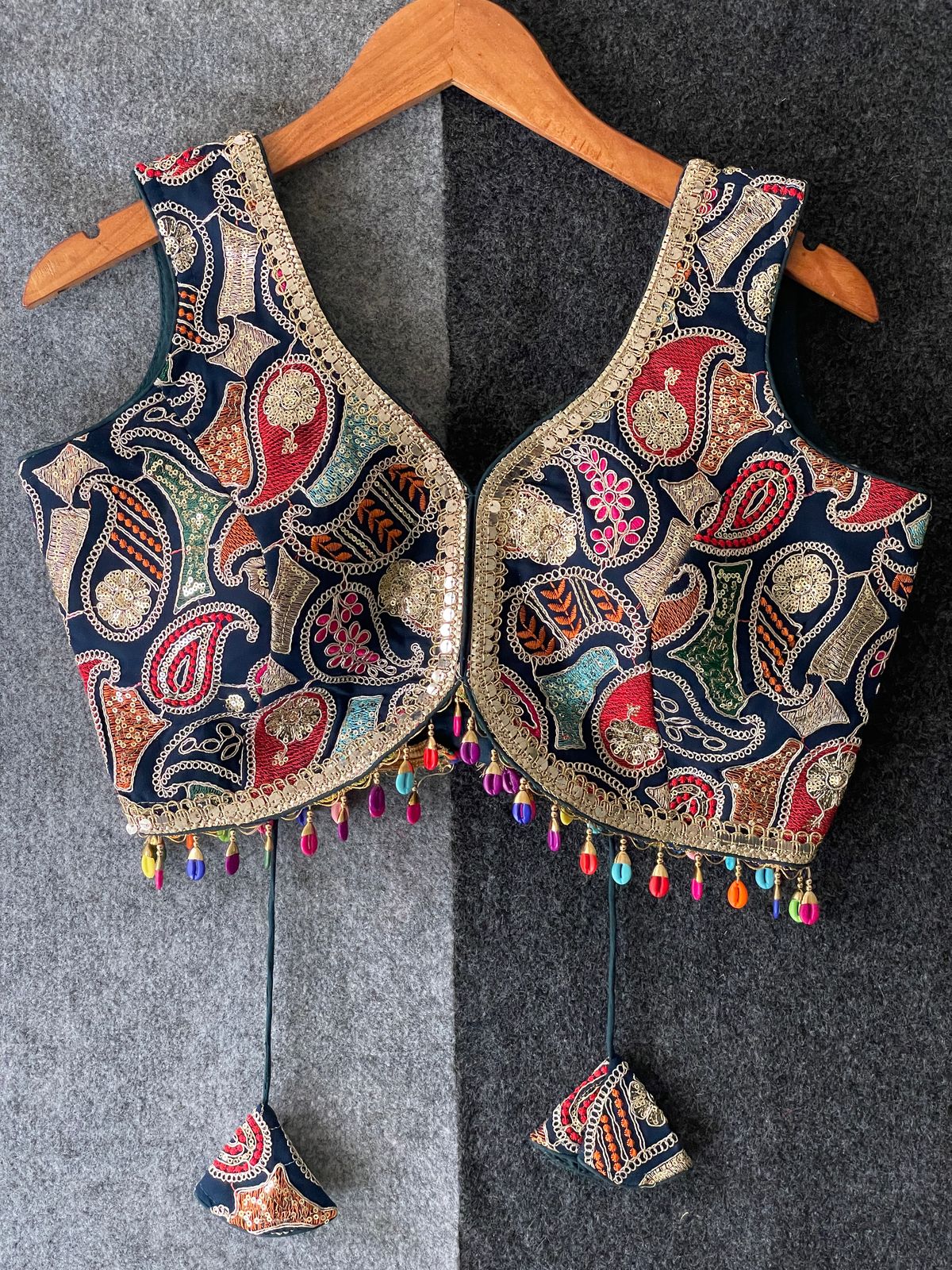 Heavy Pure Viscose Thread Embroidery Work - Premium Readymade Blouse