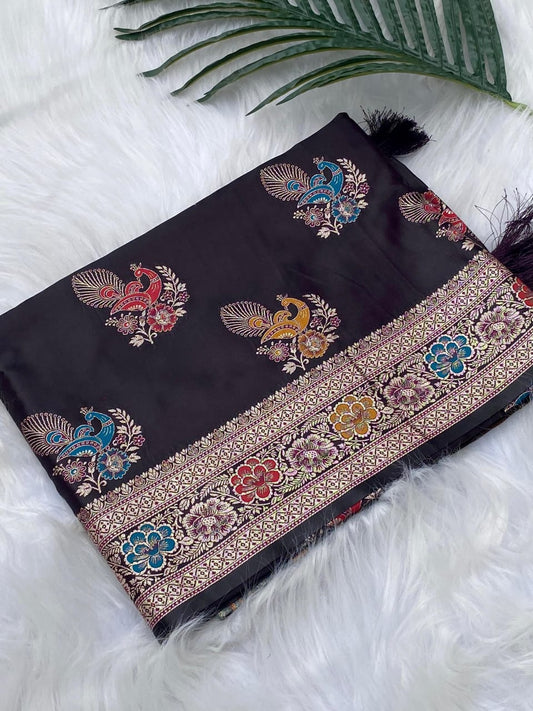 Mushro satin sarees