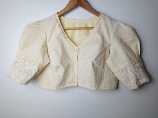 Hakoba cotton puff sleeve Designer Blouse