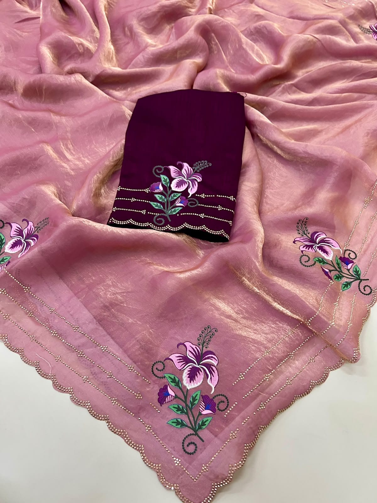 Partywear Crunchy fabric saree