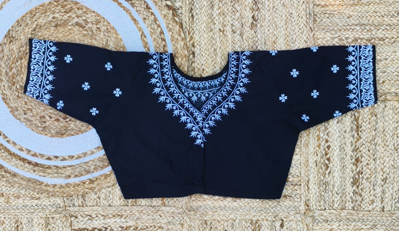 Kalka Embroidery Malai Cotton - Premium Readymade Blouse