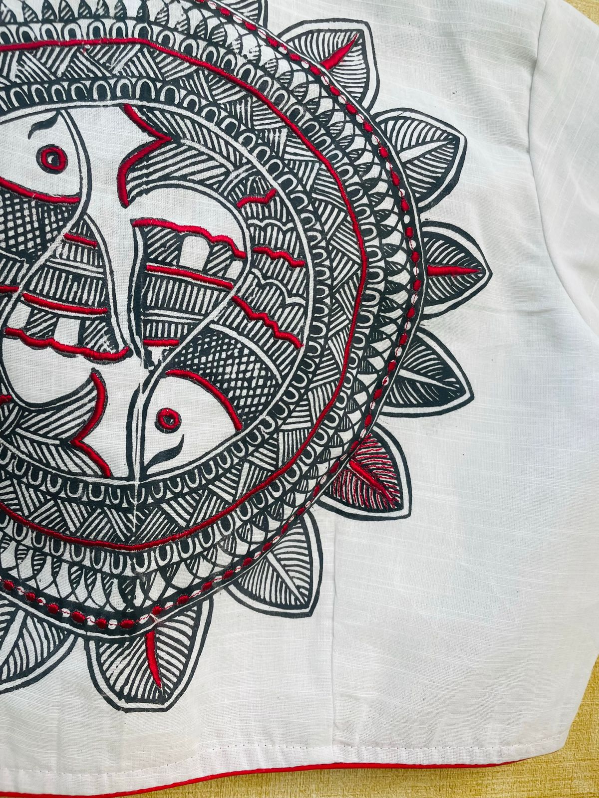 Cotton hand painted & embroidered designer blouse