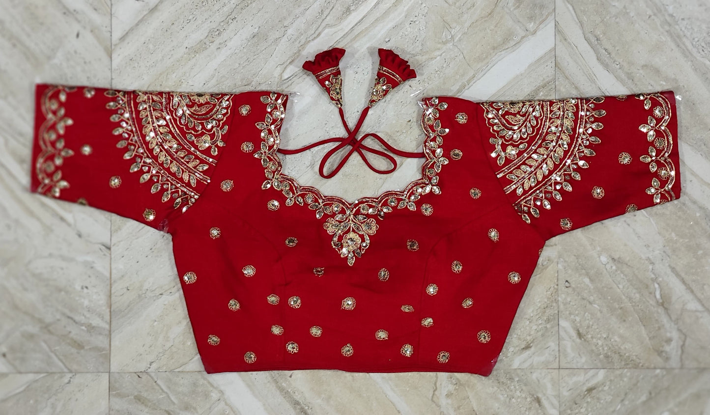 Bridal soft smooth silk ari work ready made blouse