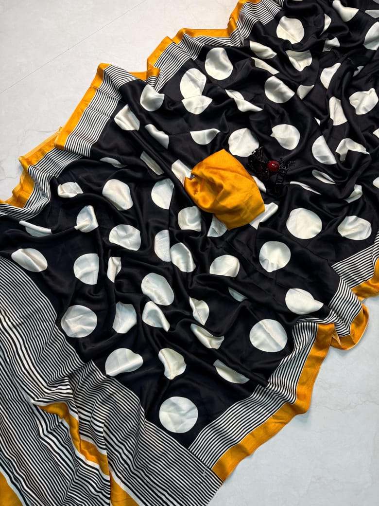 Lagdi pure  satin  Silk saree