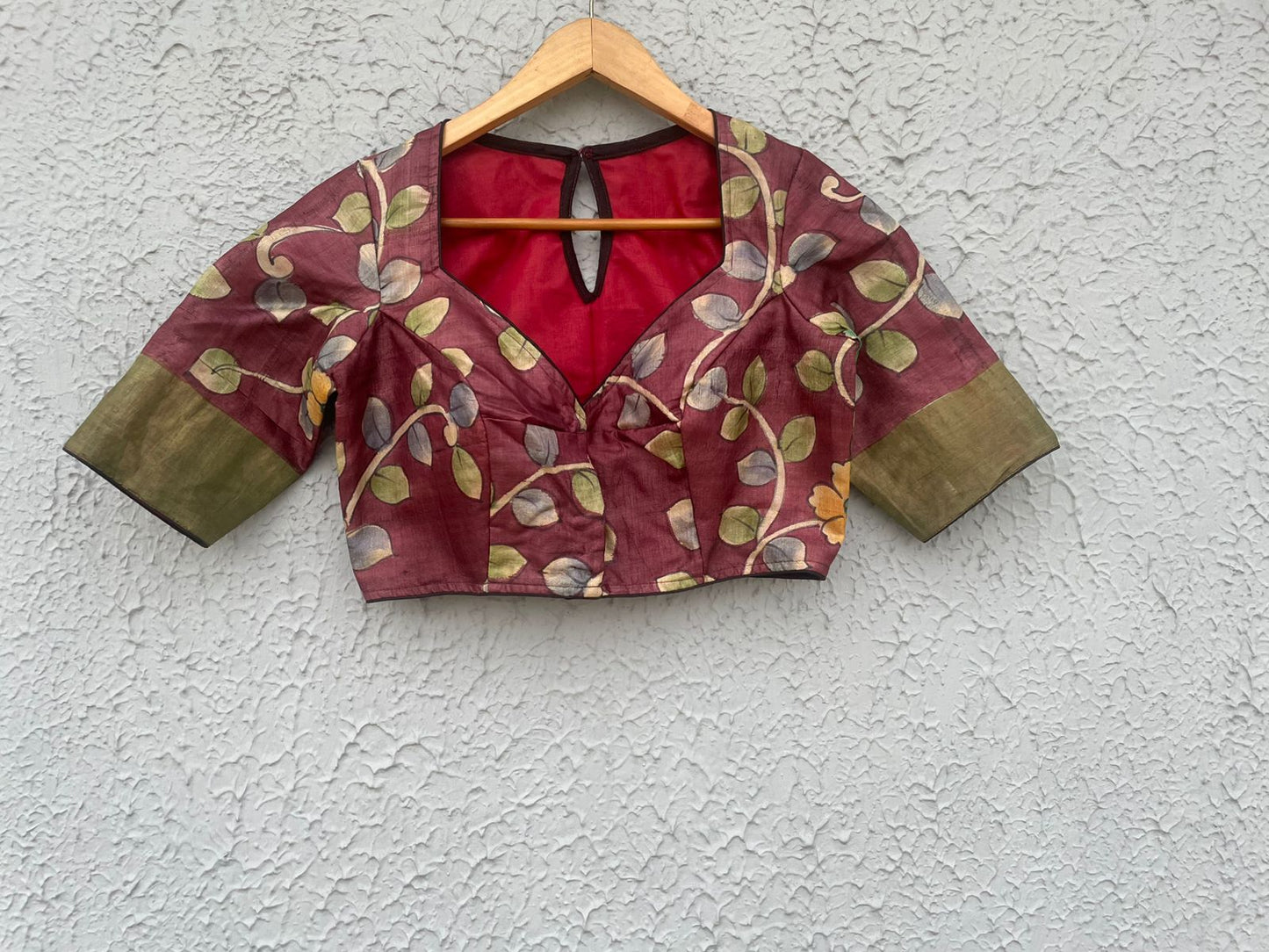 Gachi tusser hand kalamakri designer blouse