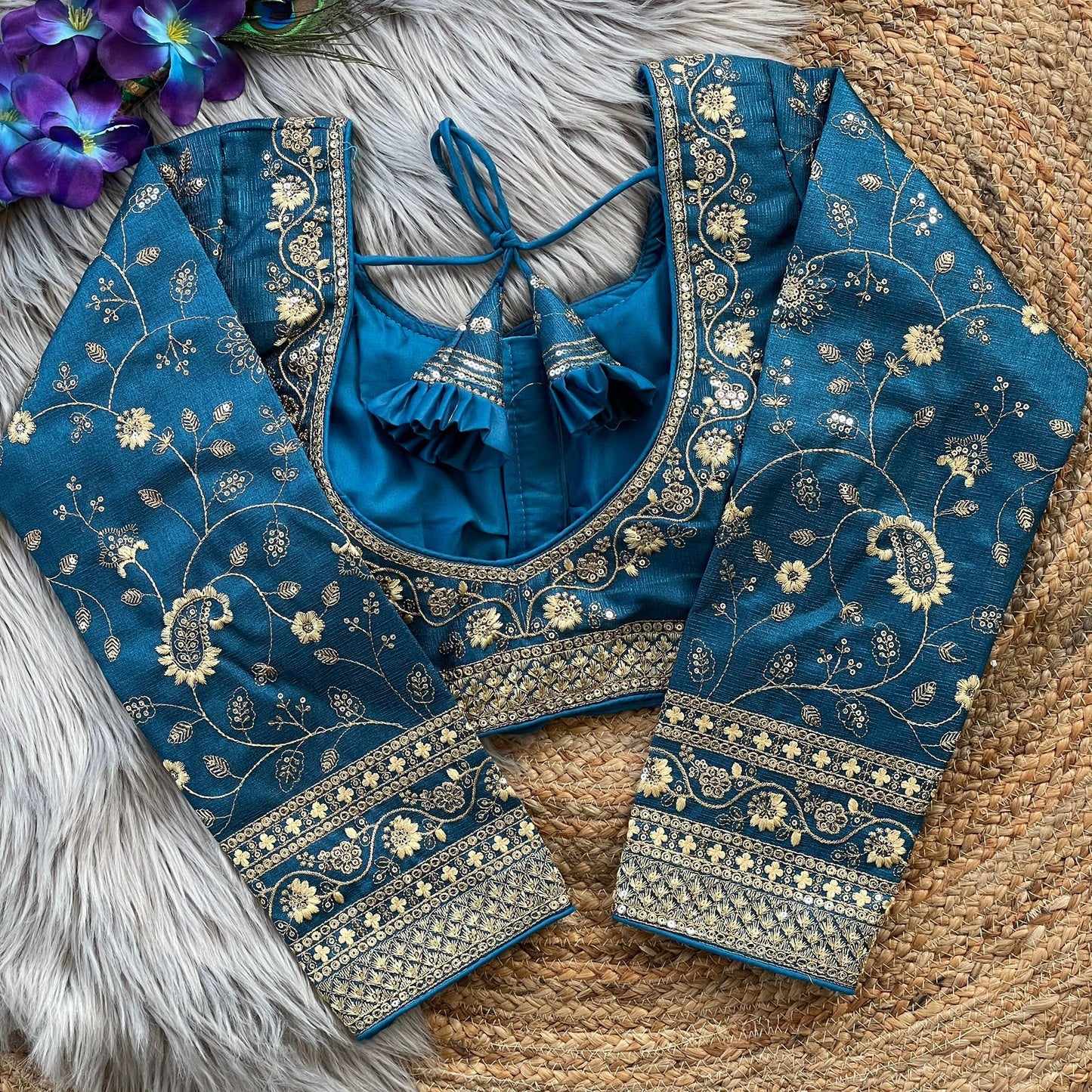 Heavy Embroidery Bridal Work ready made blouse