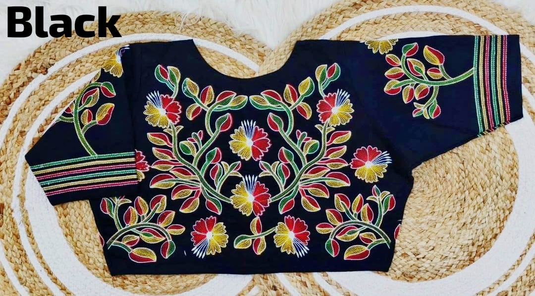 Kantha embroidery ready made blouse