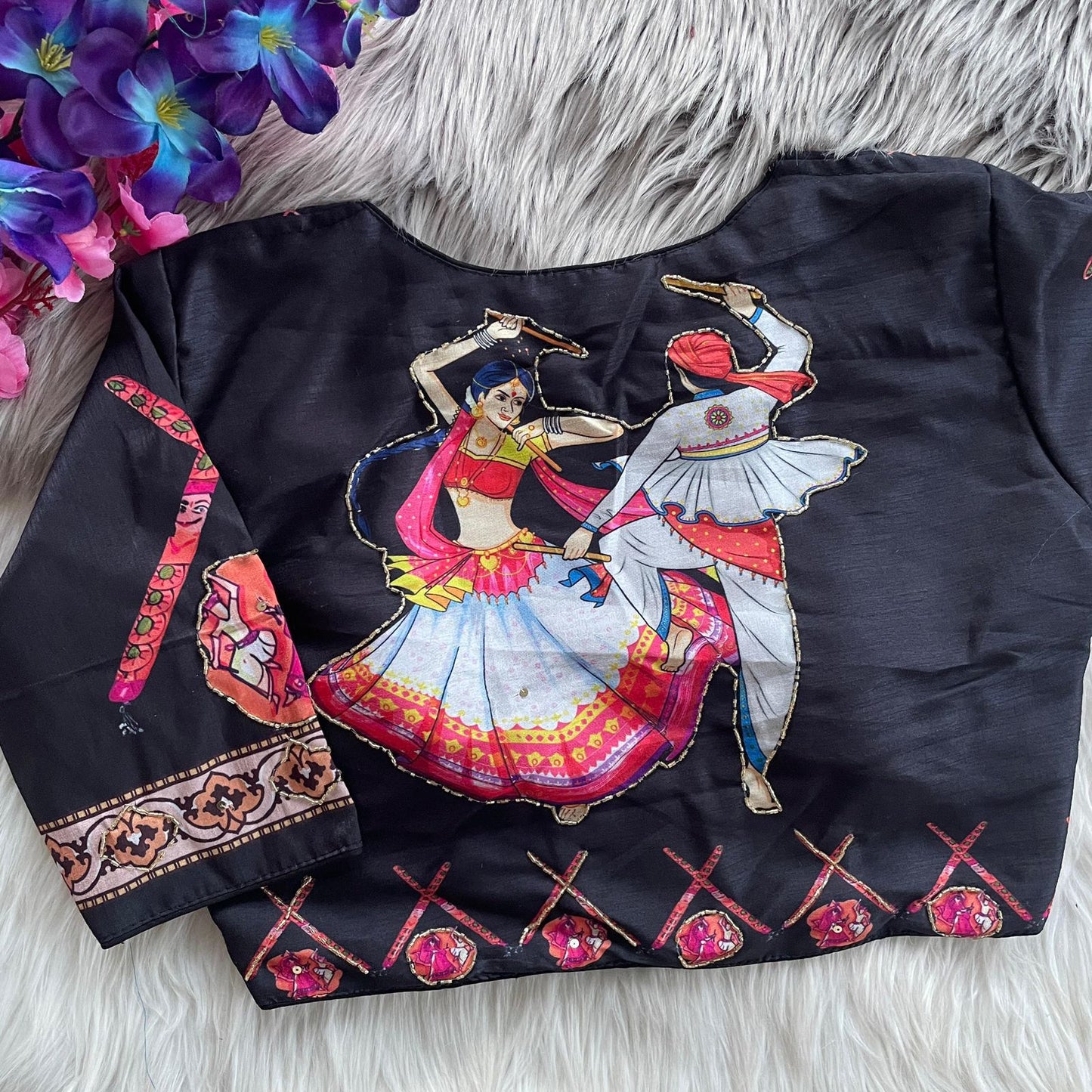 Pure silk with hand work ready made blouse