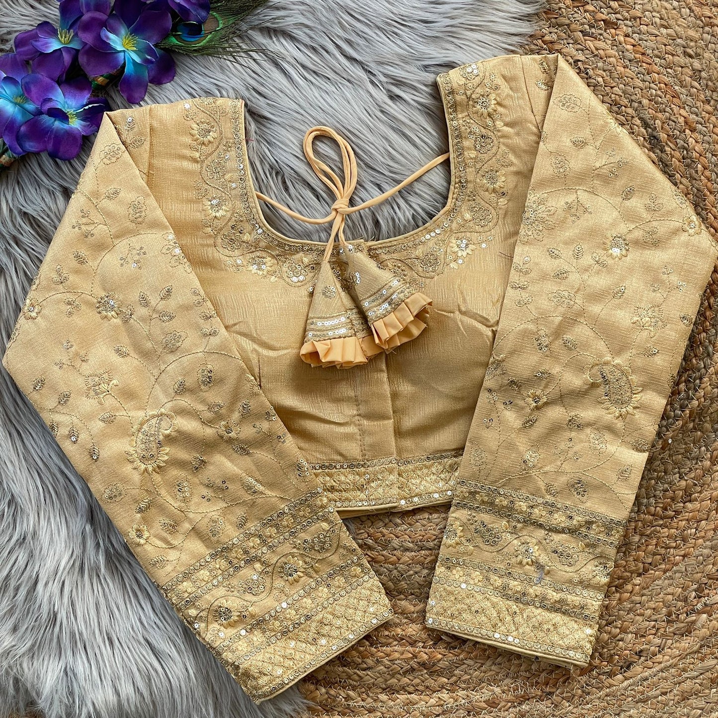 Heavy Embroidery Bridal Work ready made blouse