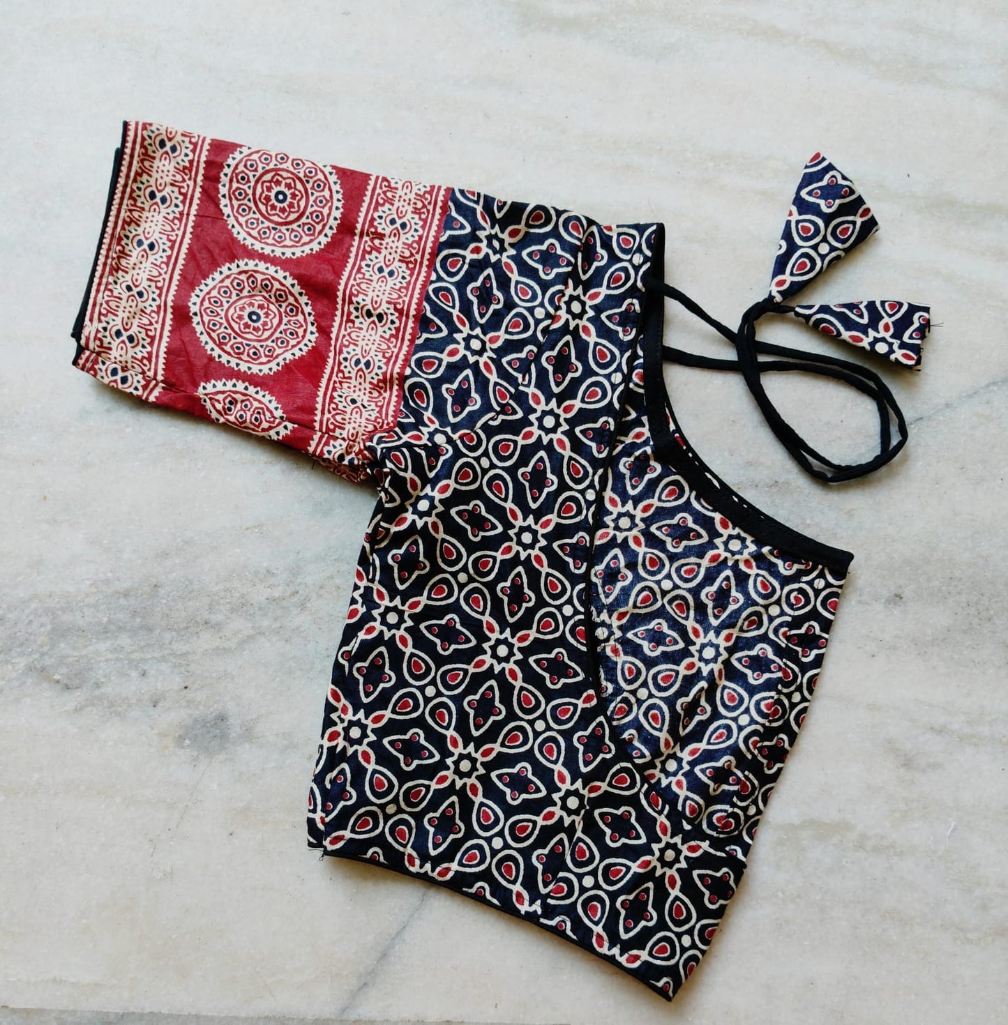 Pure Ajrakh Cotton - Premium Readymade Blouse