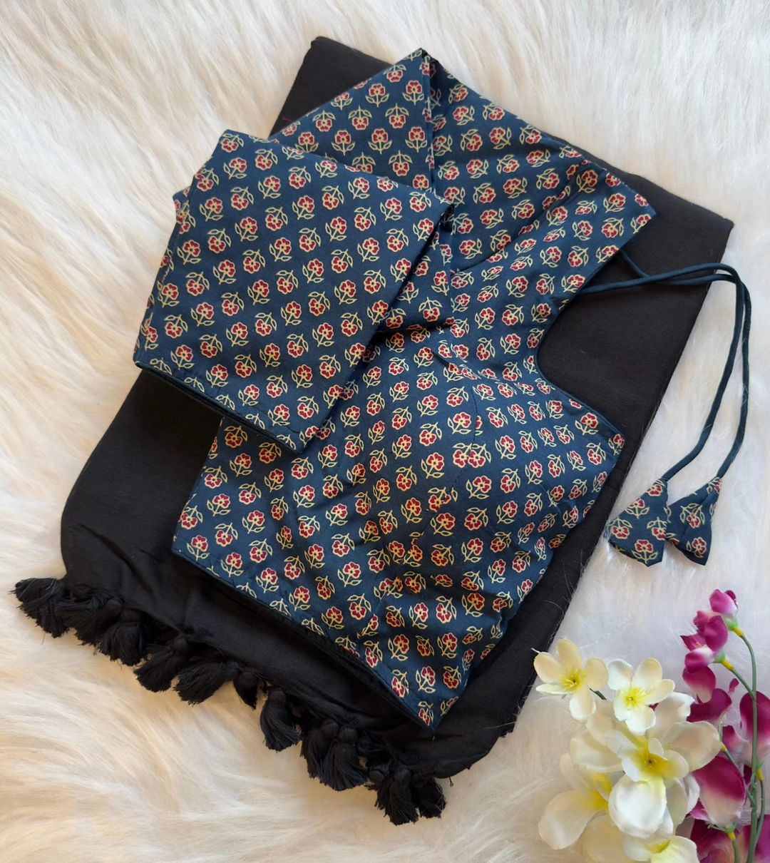 Original cotton saree with full sleeve blouse