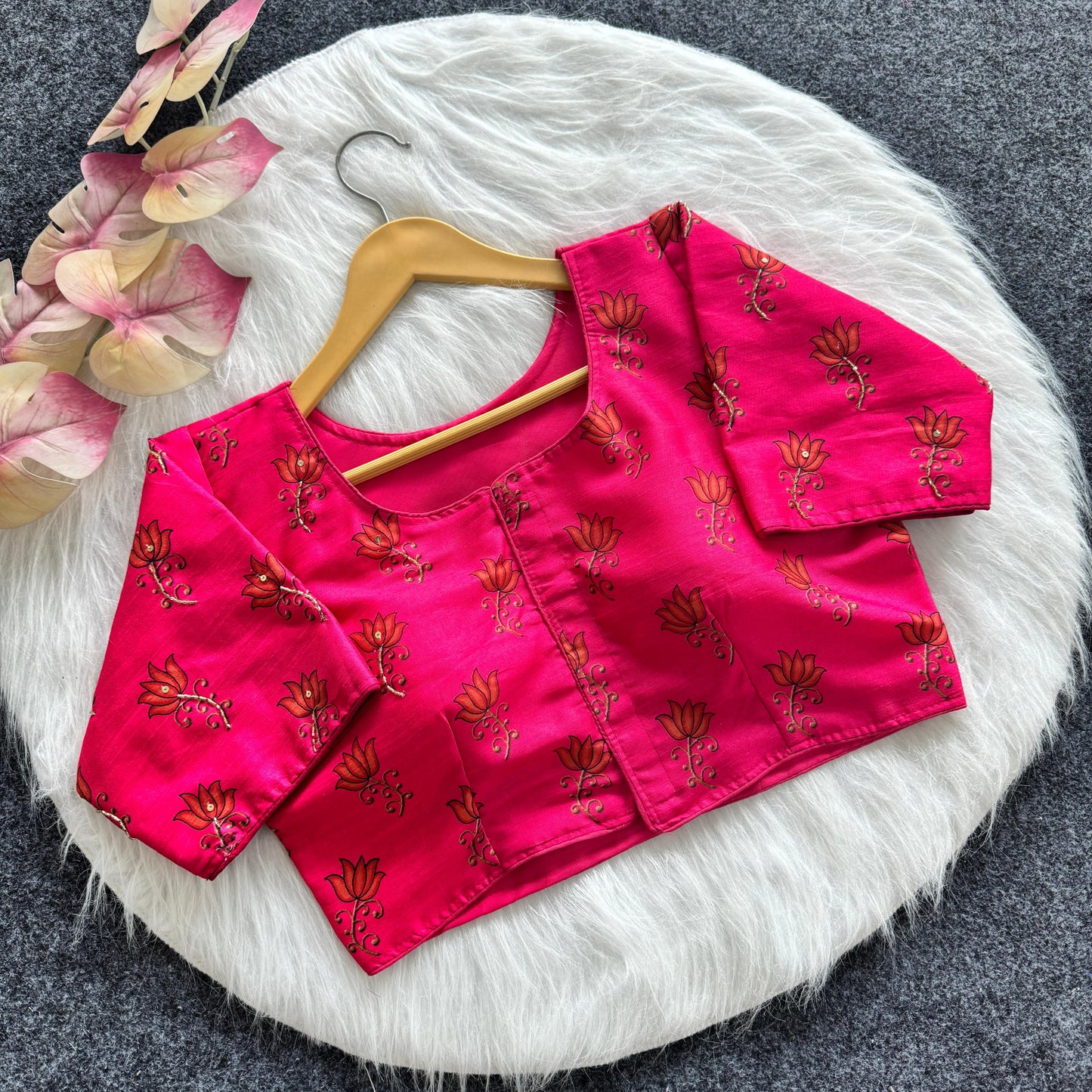 Pure silk fabric with Decent print ready made blouses