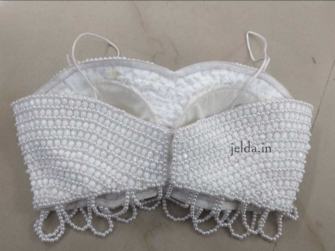 Exclusive pearl work noodles strap - custom made blouses