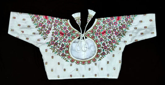 Bridal embroidery ready made blouse