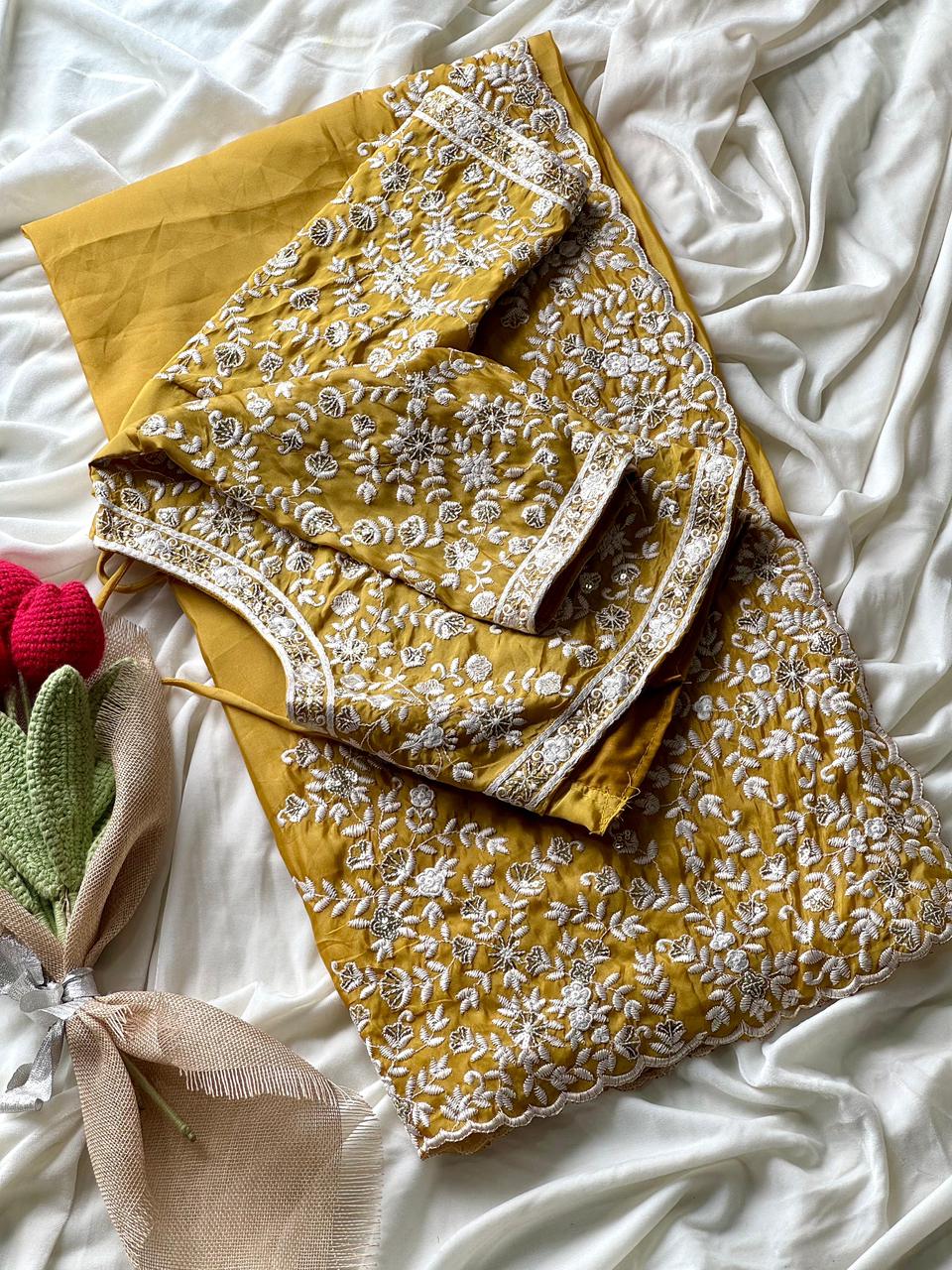 Soft crape silk saree