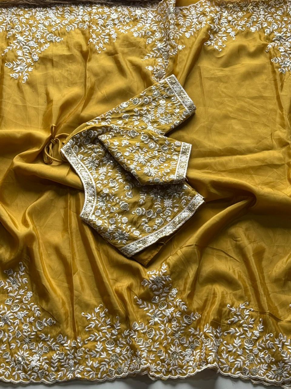Soft crape silk saree