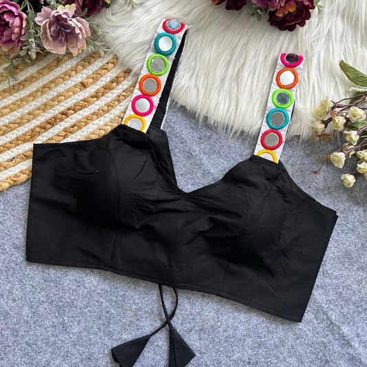 Spaghetti Style Real mirror ready made blouse