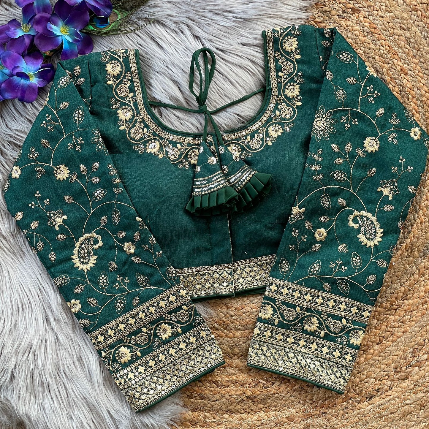 Heavy Embroidery Bridal Work ready made blouse