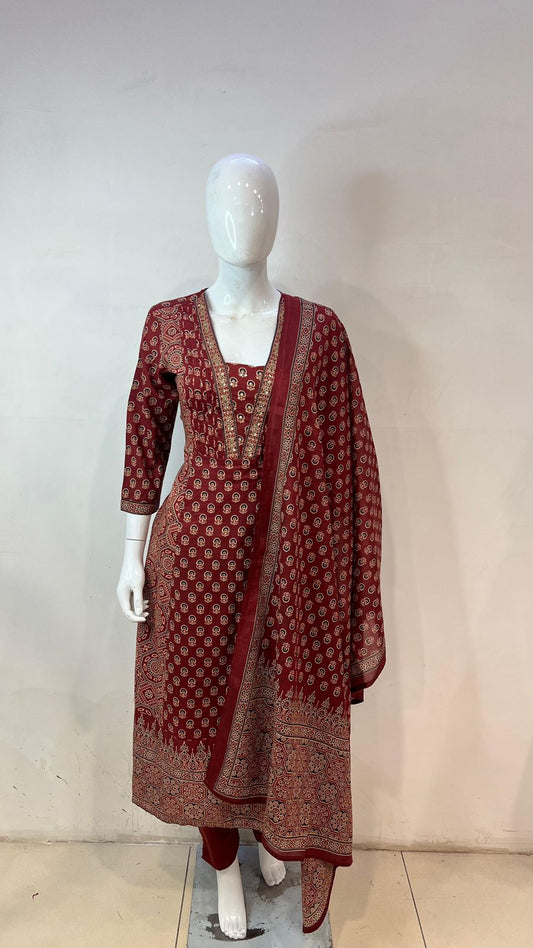 Cotton anarkali salwar suit