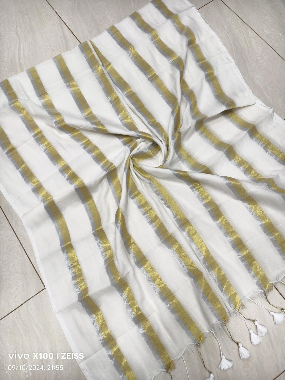 Pure Mul Mul cotton by cotton saree