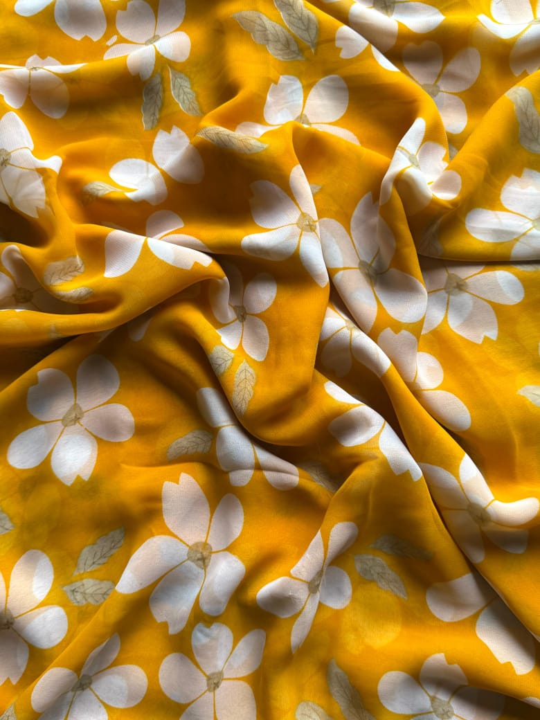 Soft georgett saree with floral prints in all over saree