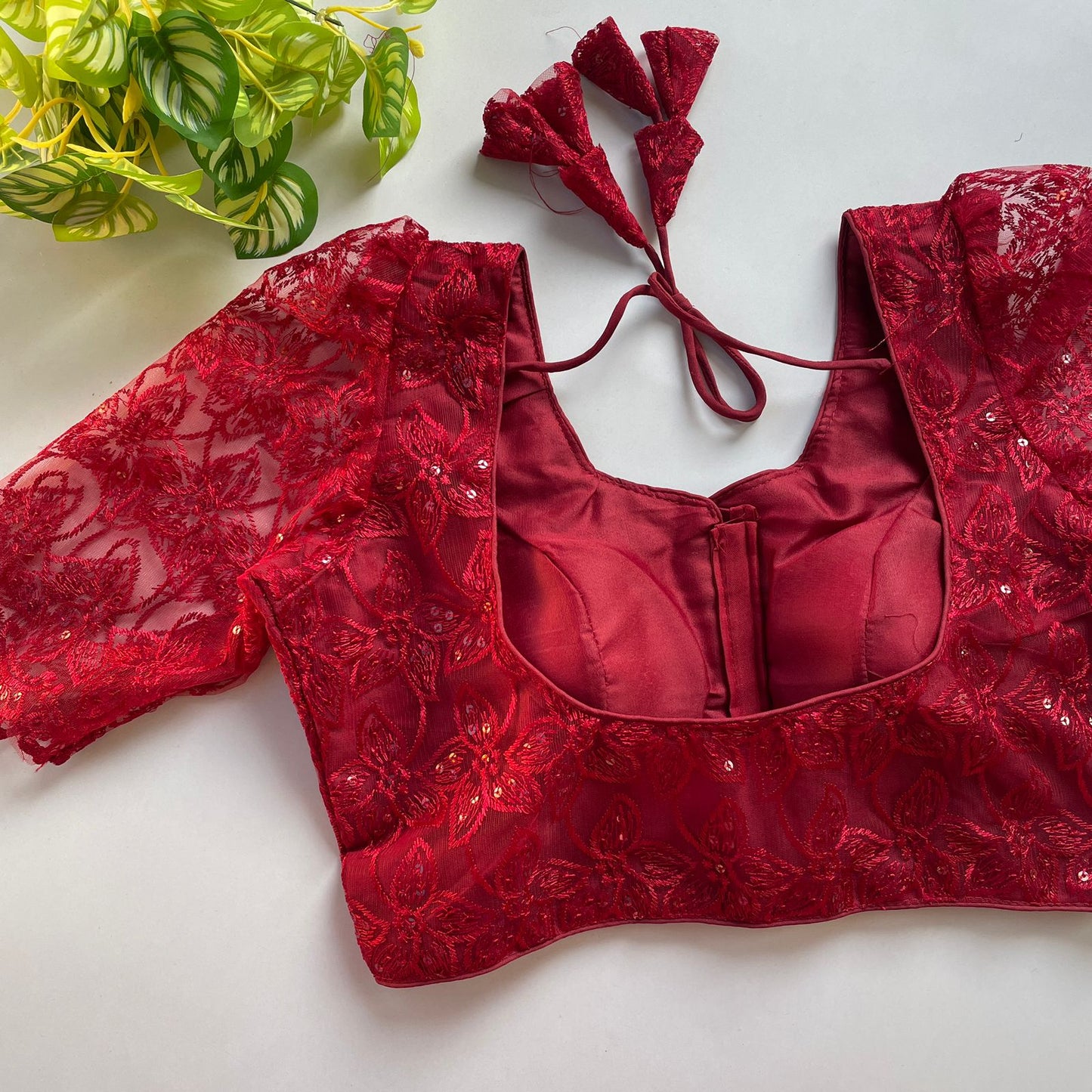 Heavy embroidery with beautiful handwork ready made blouse
