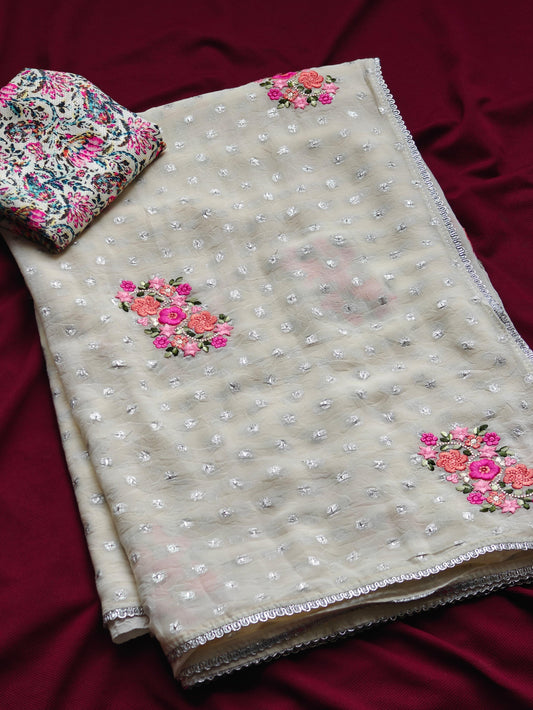 Premium german chiffon sarees