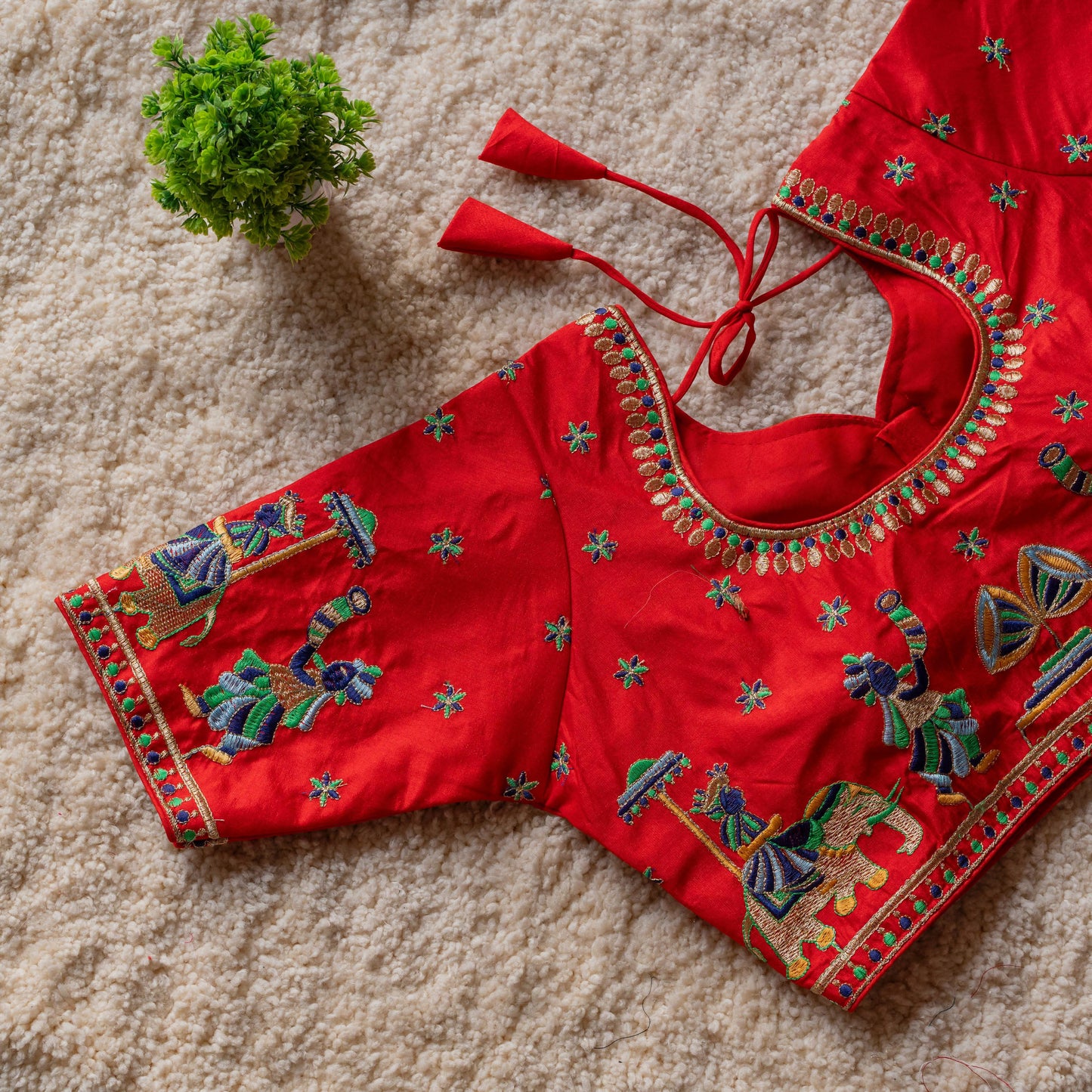 Beautiful embroidery work touch up with sequins all over ready made blouses