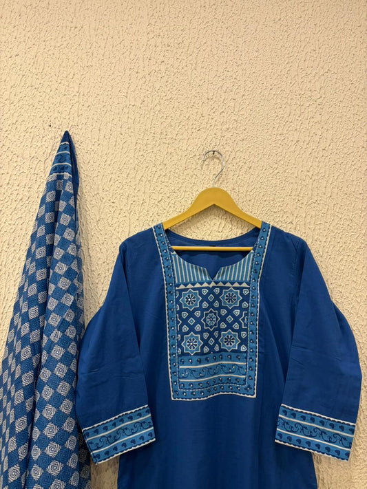 Cotton printed work salwar suit