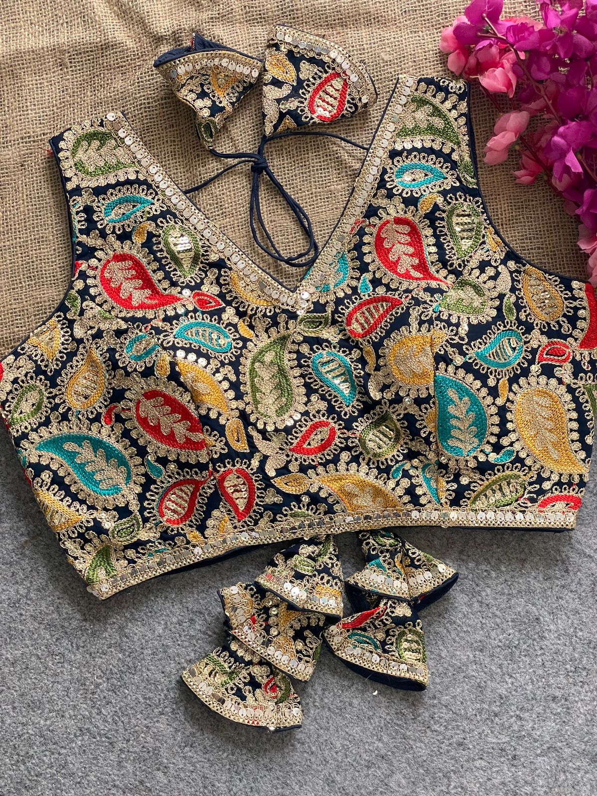 Premium Kashmiri work ready made blouse