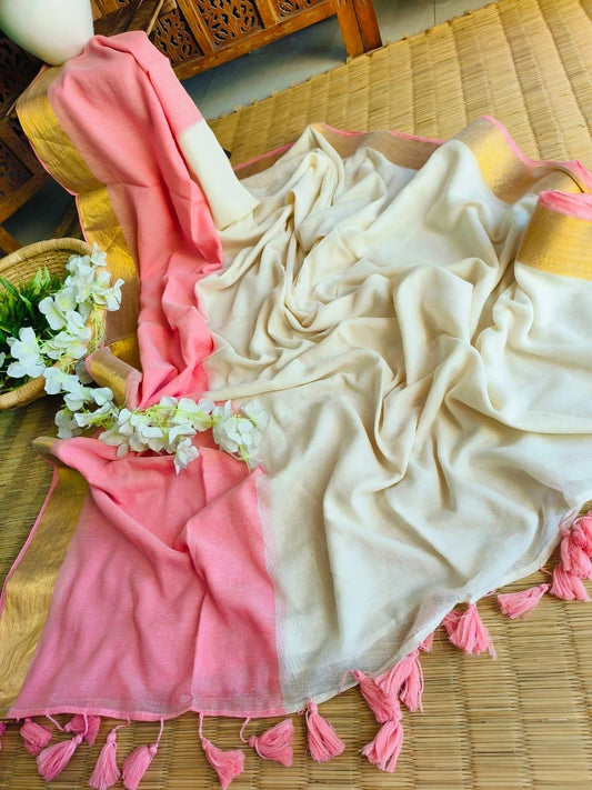 Pure Mul Mul cotton by catton saree