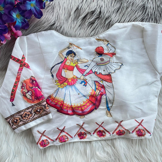 Pure silk with hand work ready made blouse