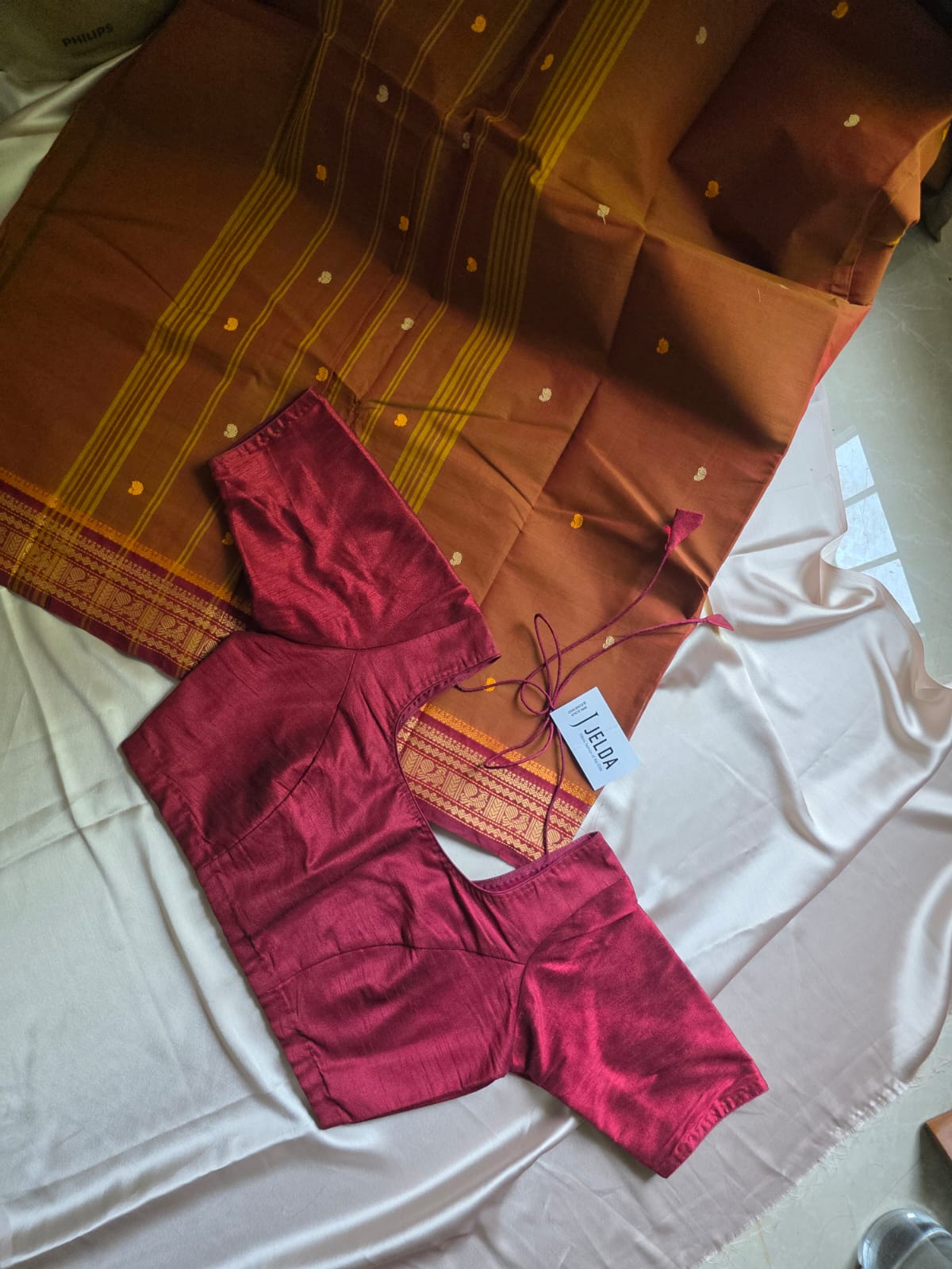 Elegant pure kanchi Cotton thread border saree