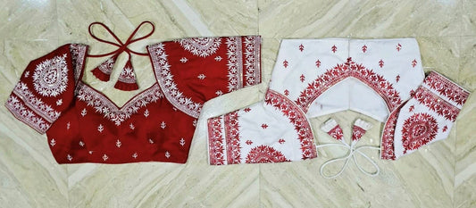 Vichitra silk embroidery ready made blouses