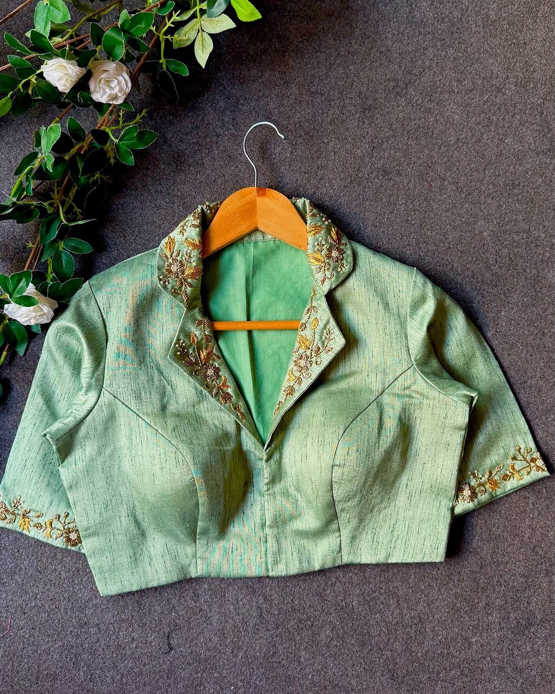 Beautiful handwork all over back and sleeves ready made blouses