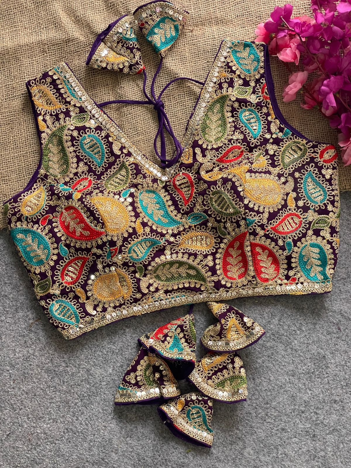 Premium Kashmiri work ready made blouse