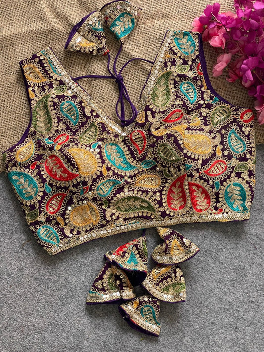 Premium Kashmiri work ready made blouse