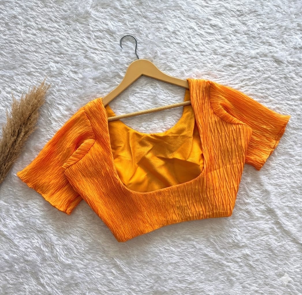 Light weight crush fabric pattern ready made blouse